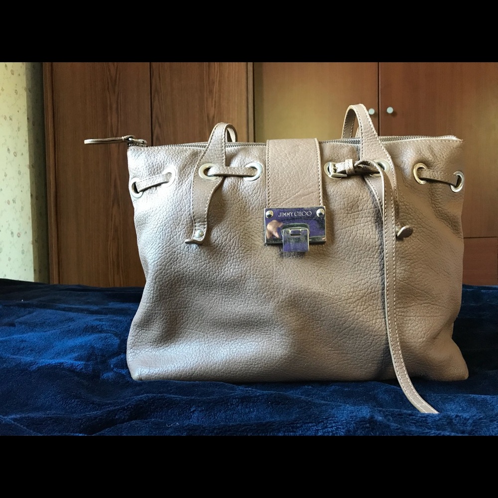 Jimmy Choo Rosalie Brown Leather Satchel